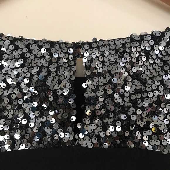 Cachet Blouse Black Silver With Silver Sequins Split Sleeves - Picture 7 of 10